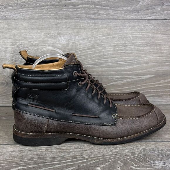 Timberland Earthkeepers 73173 Men's Sz 8.5M Black Brown Leather Mid Chukka Boots - Picture 1 of 12